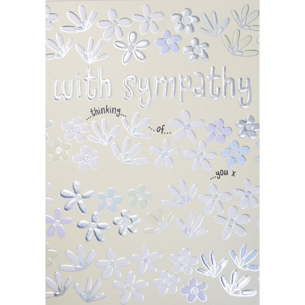 Woodmansterne Silver Foil Embossed Sympathy Card