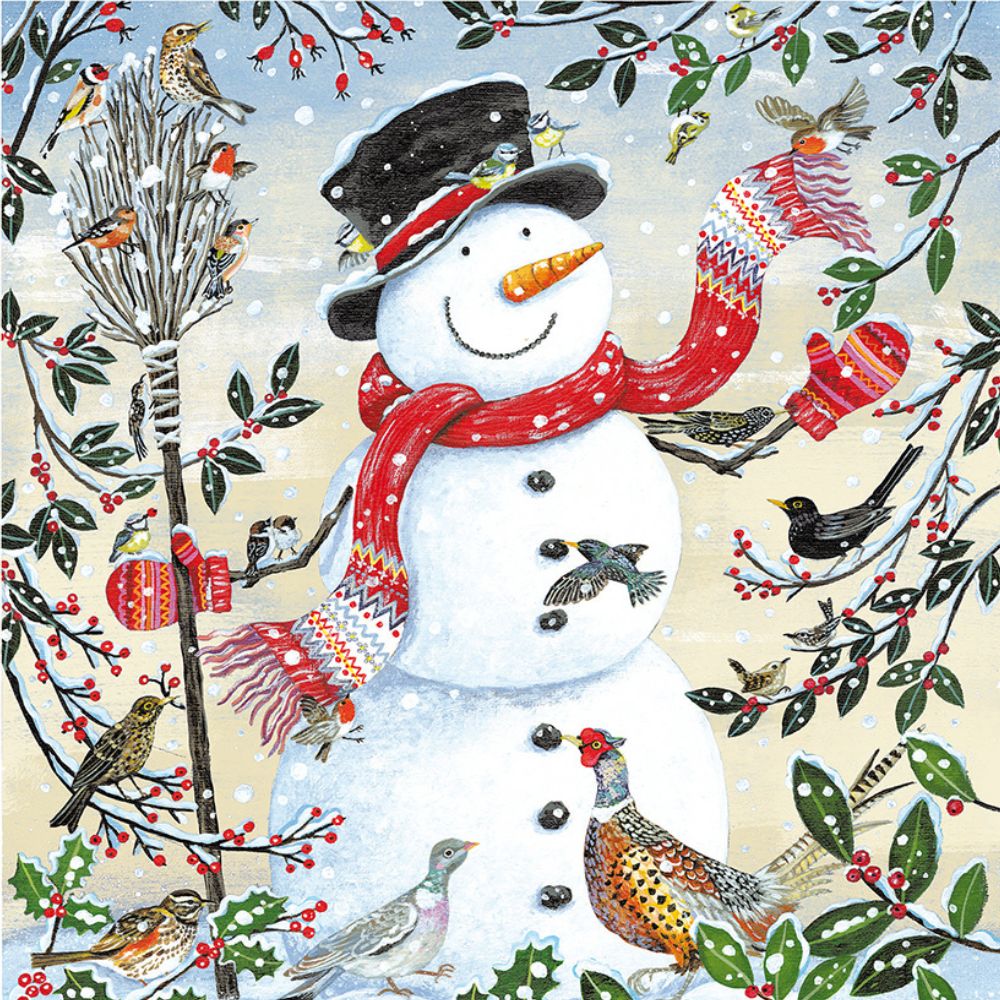 Woodmansterne Snowman & Birds Christmas Cards