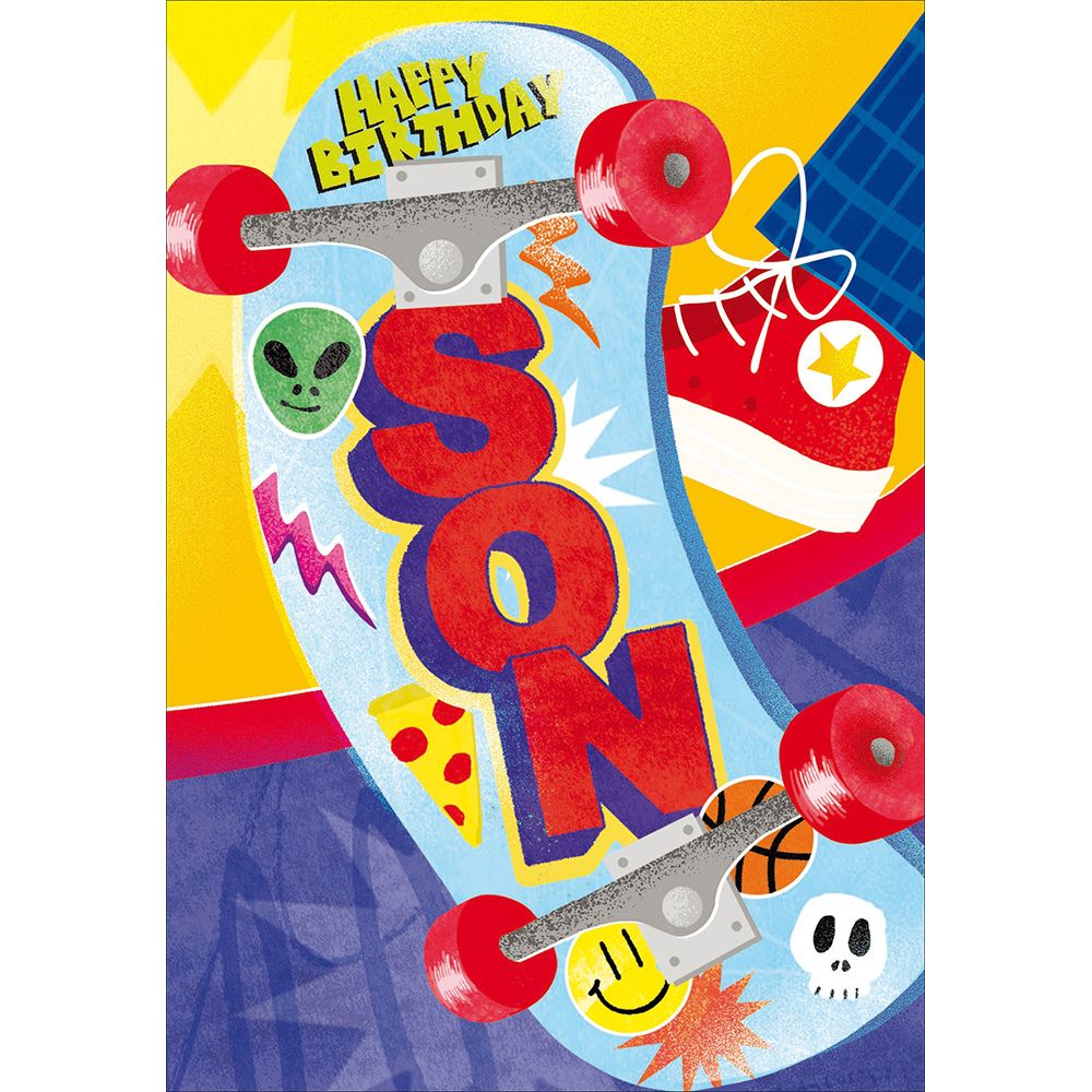 Woodmansterne Son Skateboard Birthday Card