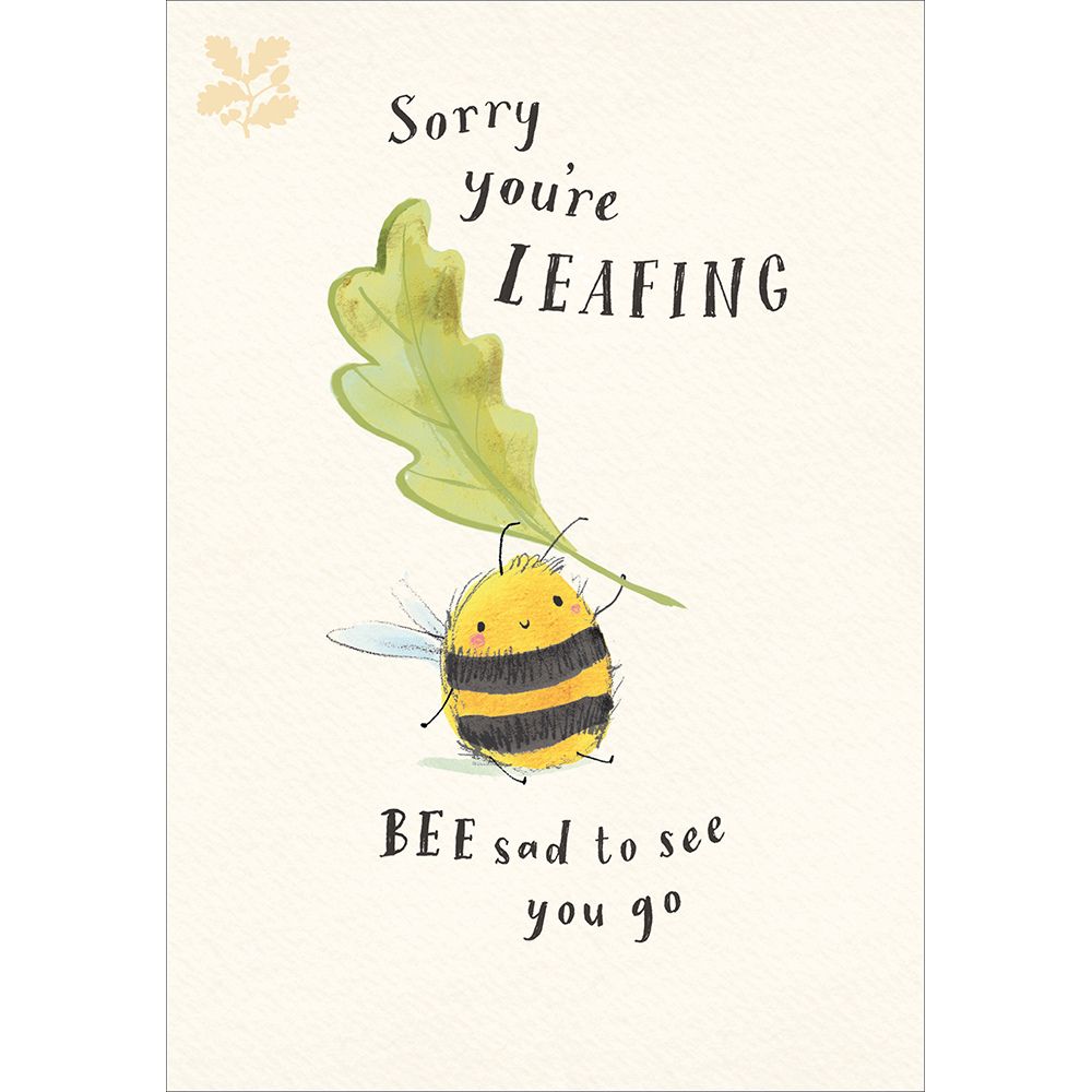 Woodmansterne Sorry You're Leafing Farewell Card