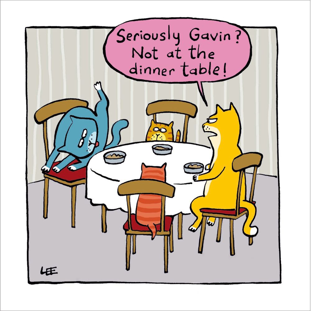 Woodmansterne Table Manners Cats Funny Blank Card