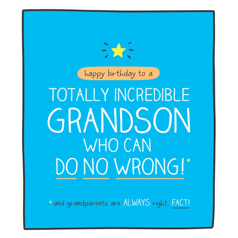 Woodmansterne Totally Incredible Grandson Birthday Card