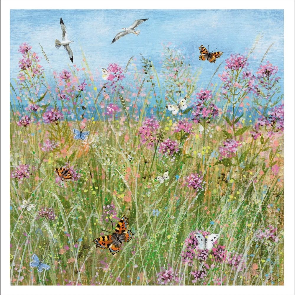 Woodmansterne Wildflowers on a Cliff Blank Card