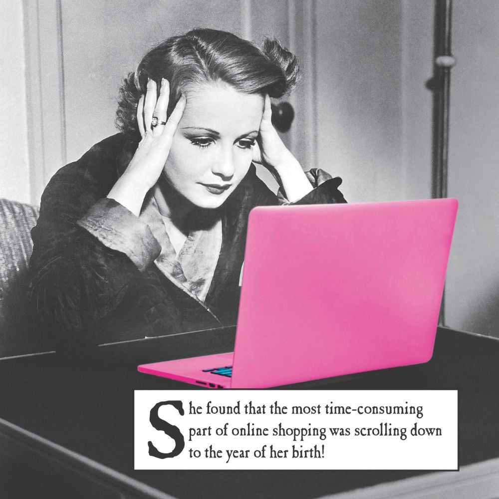 Woodmansterne Woman & Laptop Birthday Card