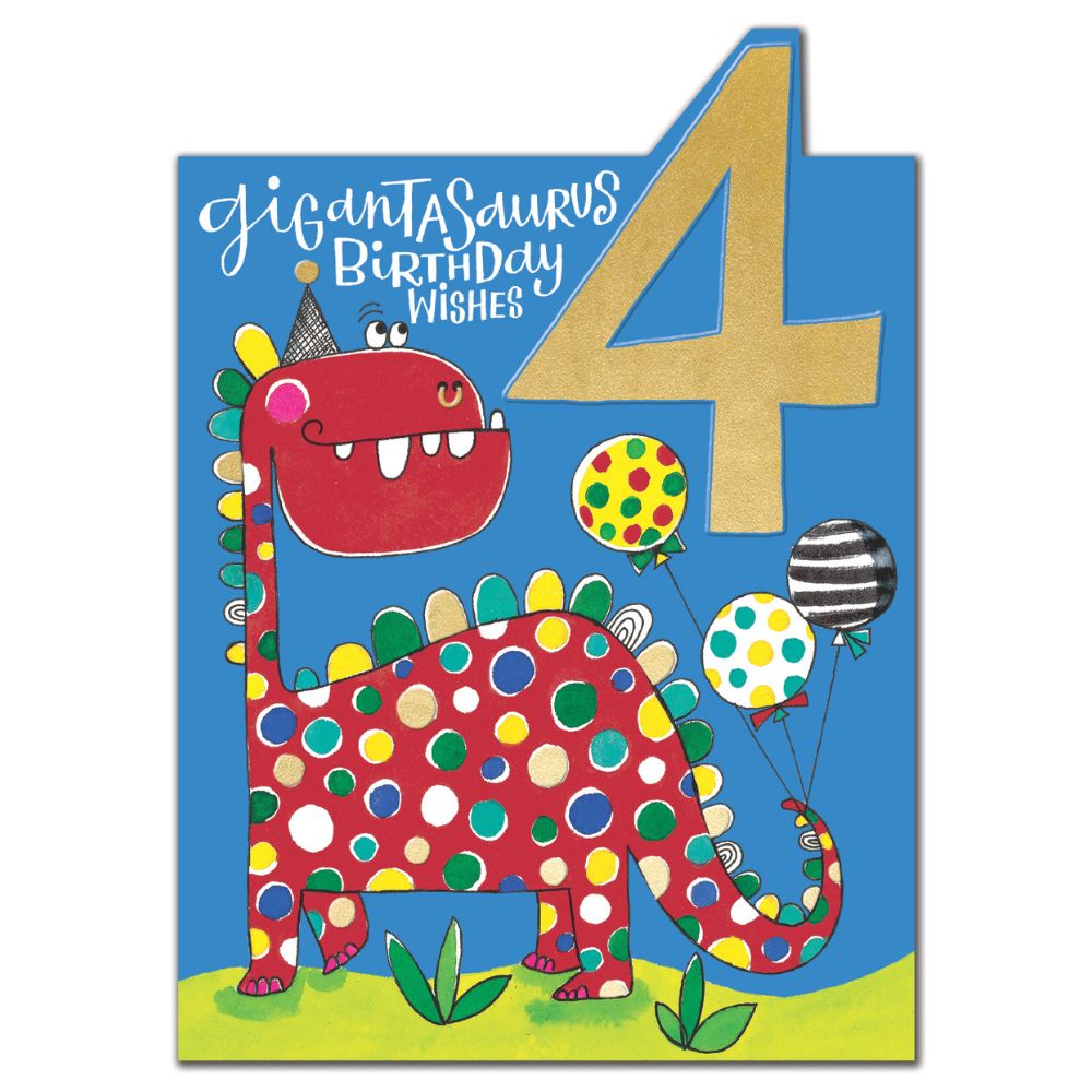 Woodmansterne 4th Giant Dinosaur Birthday Card