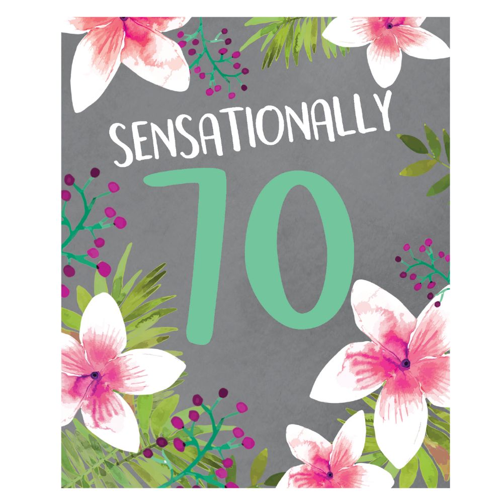 Woodmansterne 70th Sensationally Flowers Birthday Card