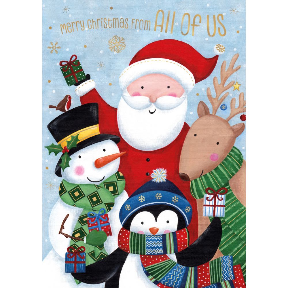 Woodmansterne All of Us Cute Santa & Friends Christmas Card