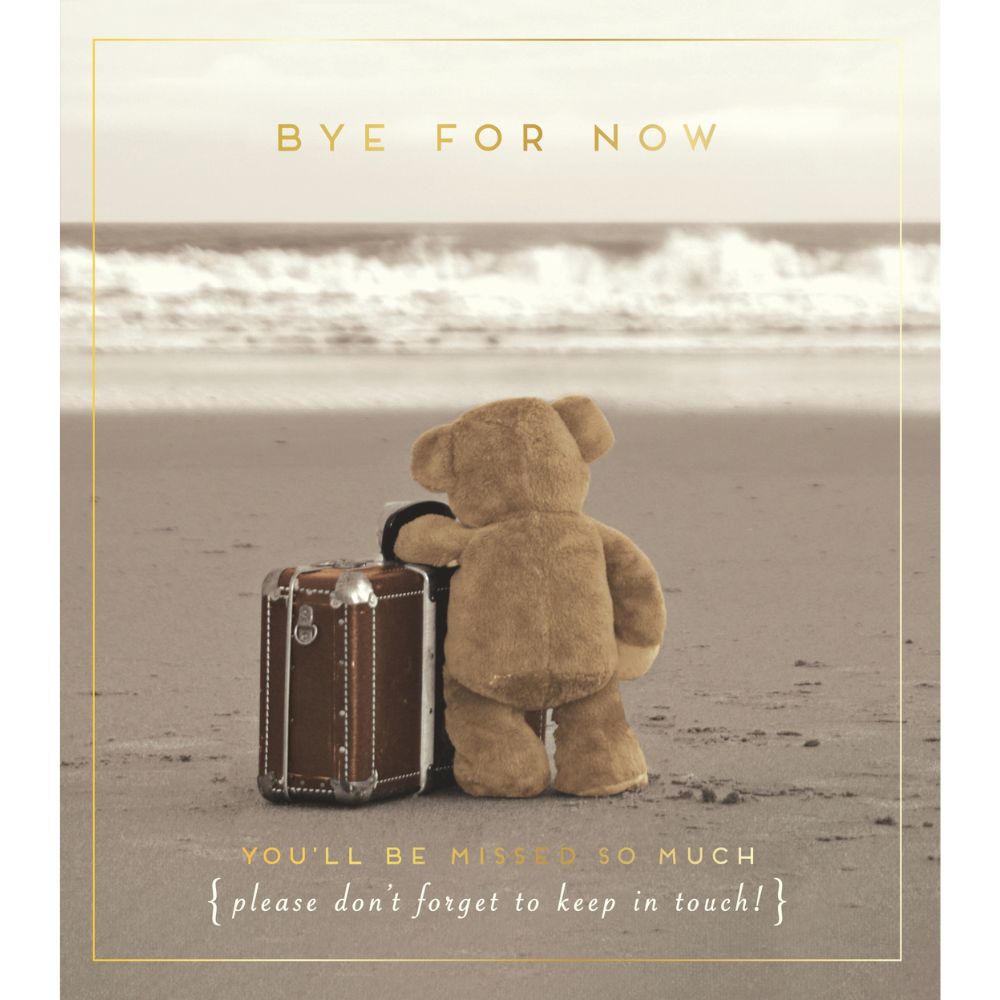 Woodmansterne Bear on the Beach Bye for Now Card