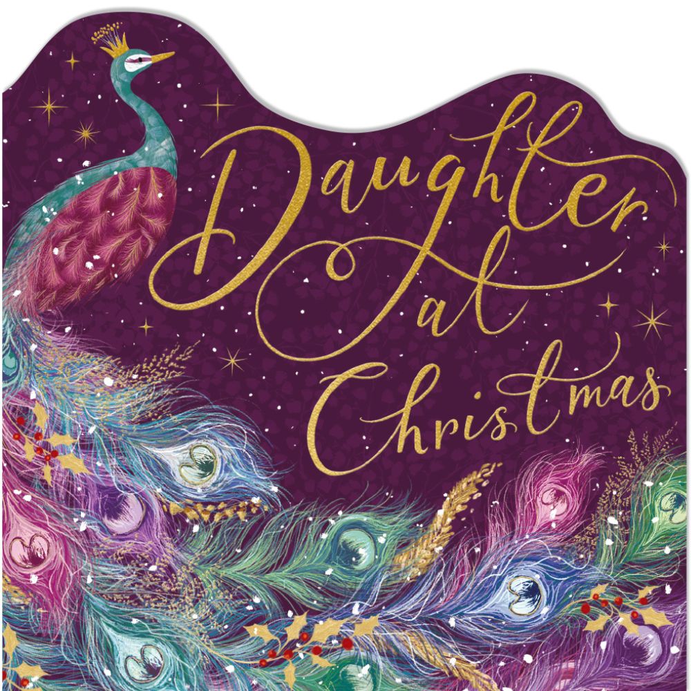 Woodmansterne Daughter Purple Peacock Christmas Card