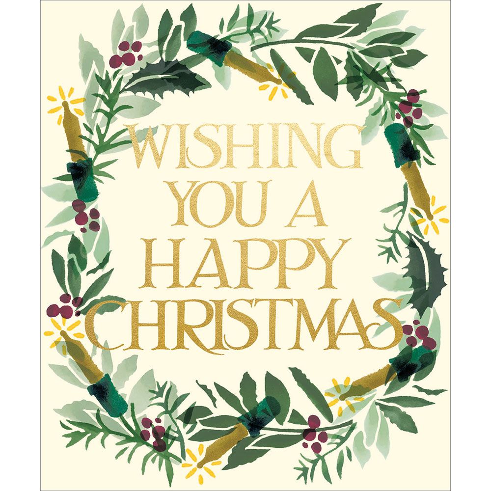 Woodmansterne Deck the Halls Wreath Christmas Card