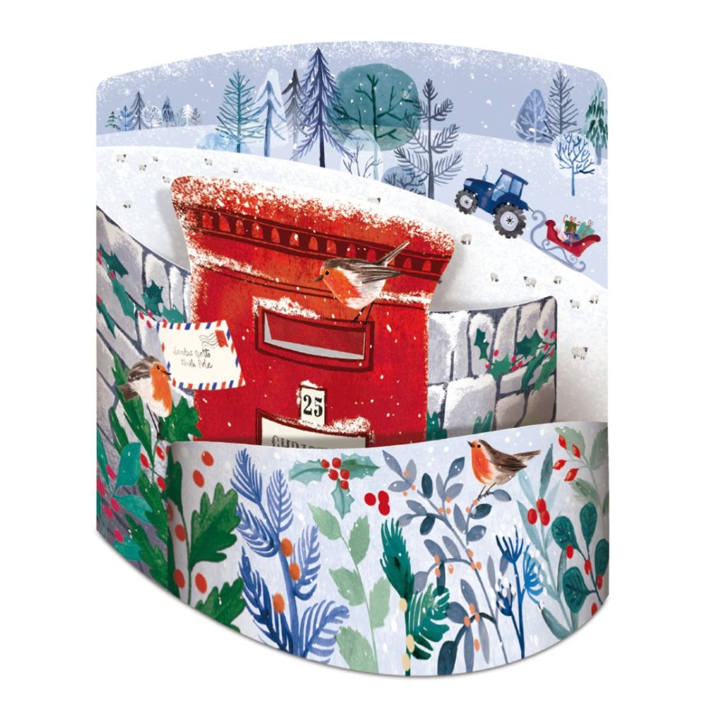 Woodmansterne Post Box 3D Christmas Card - (Pack of 5)