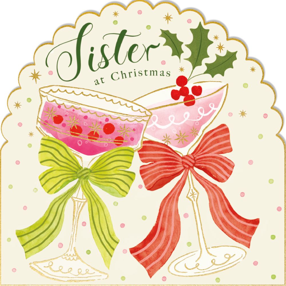 Woodmansterne Sister Festive Cocktails Christmas Card