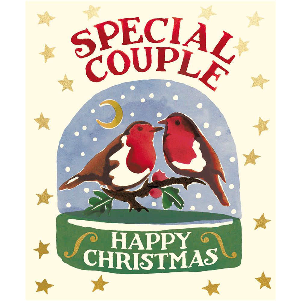 Woodmansterne Special Couple Robin Snowglobe Christmas Card