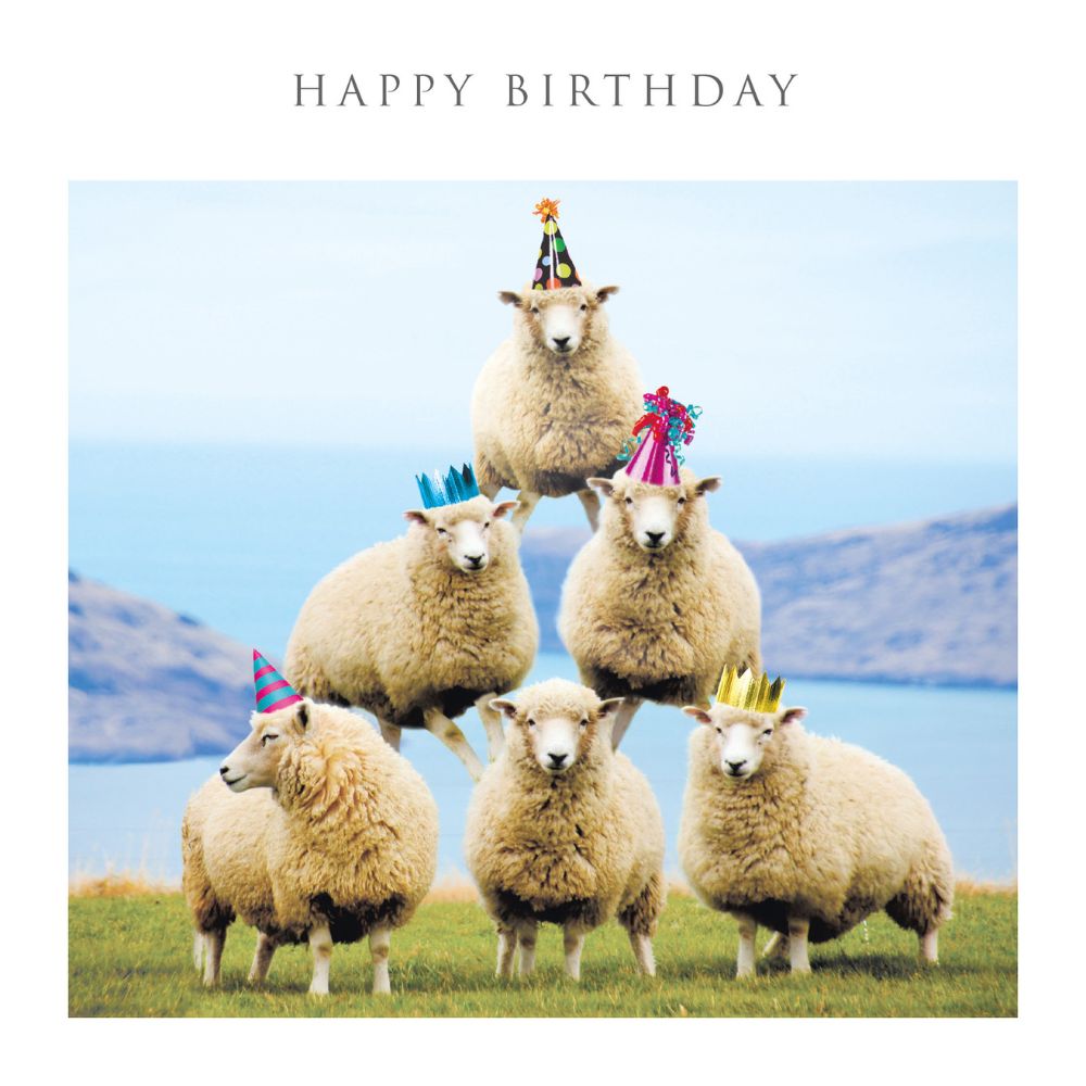 Woodmansterne Stacking Sheep Birthday Card