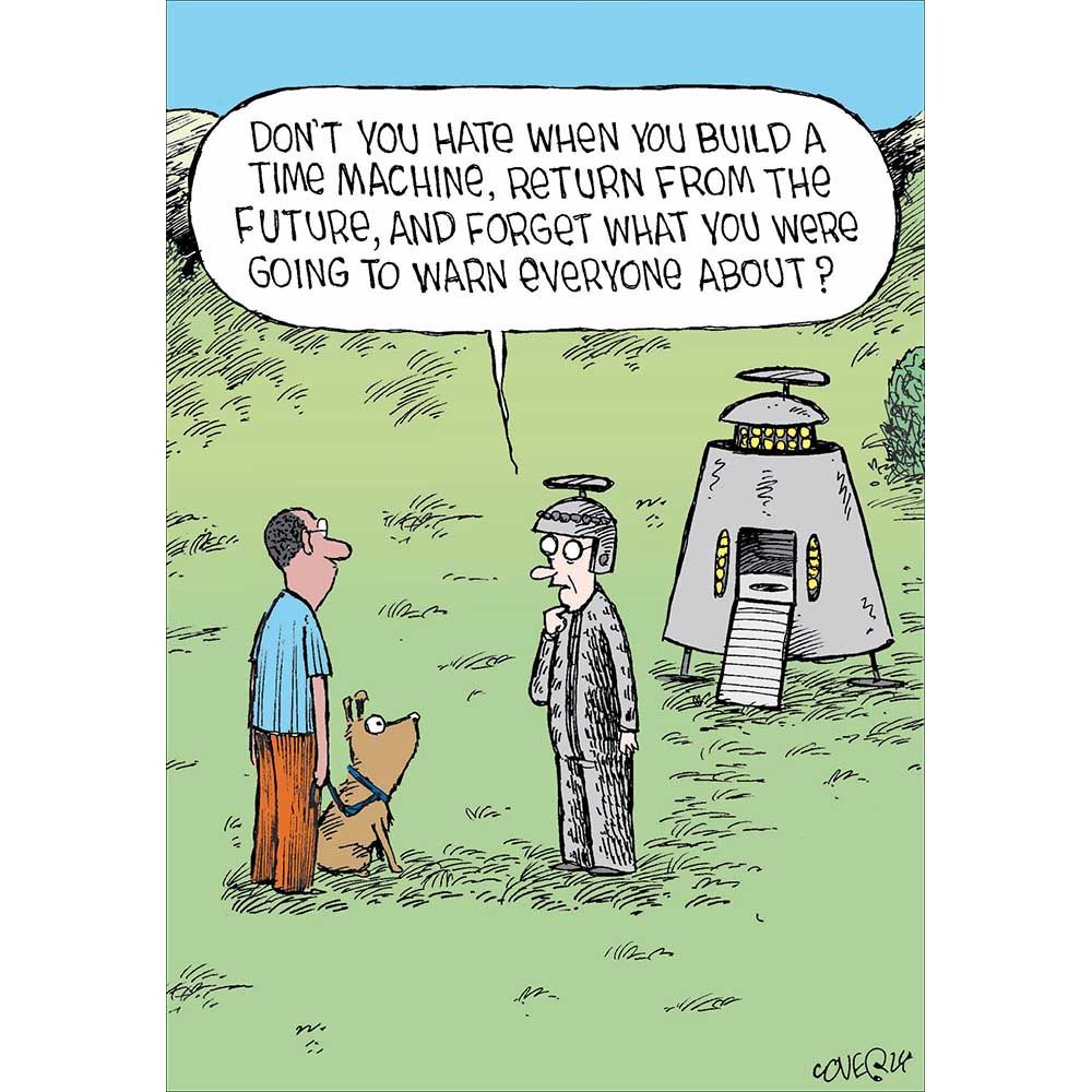 Woodmansterne Time Machine Woes Funny Blank Card