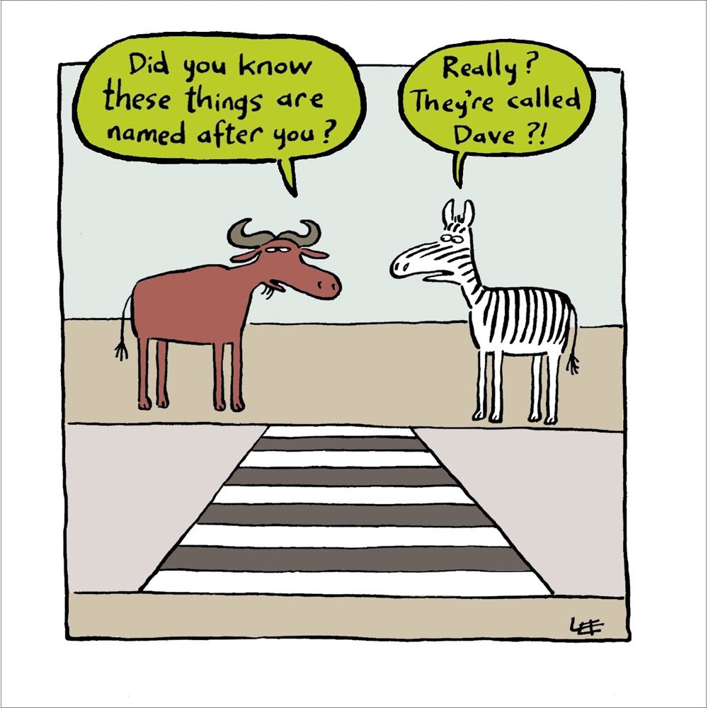 Woodmansterne Zebra Crossing Funny Blank Card