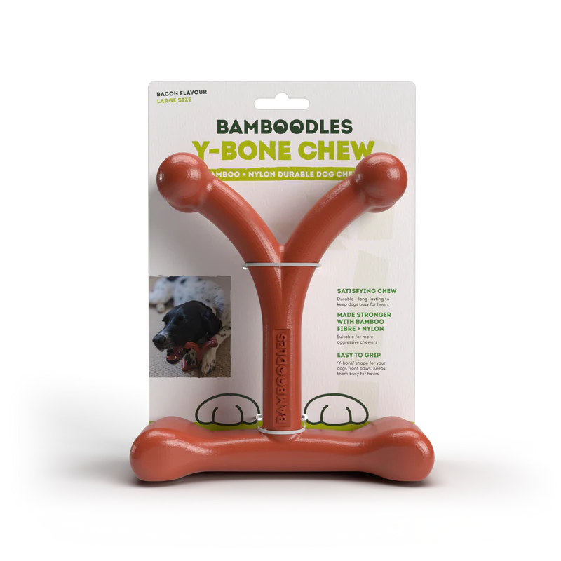 Bamboodles Large Bacon Y Bone Chew
