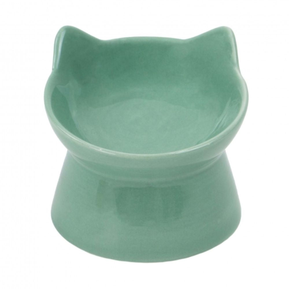 Ancol Sage Green Ceramic Raised Cat Dish