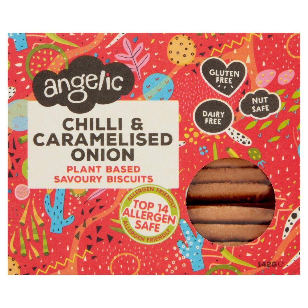 Angelic 142g Gluten Free Chilli & Caramelised Onion Savoury Biscuits