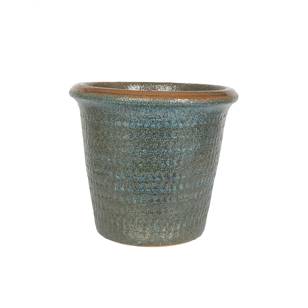 APTA 22cm Neptune Glazed Cone Pot - Pearl Green