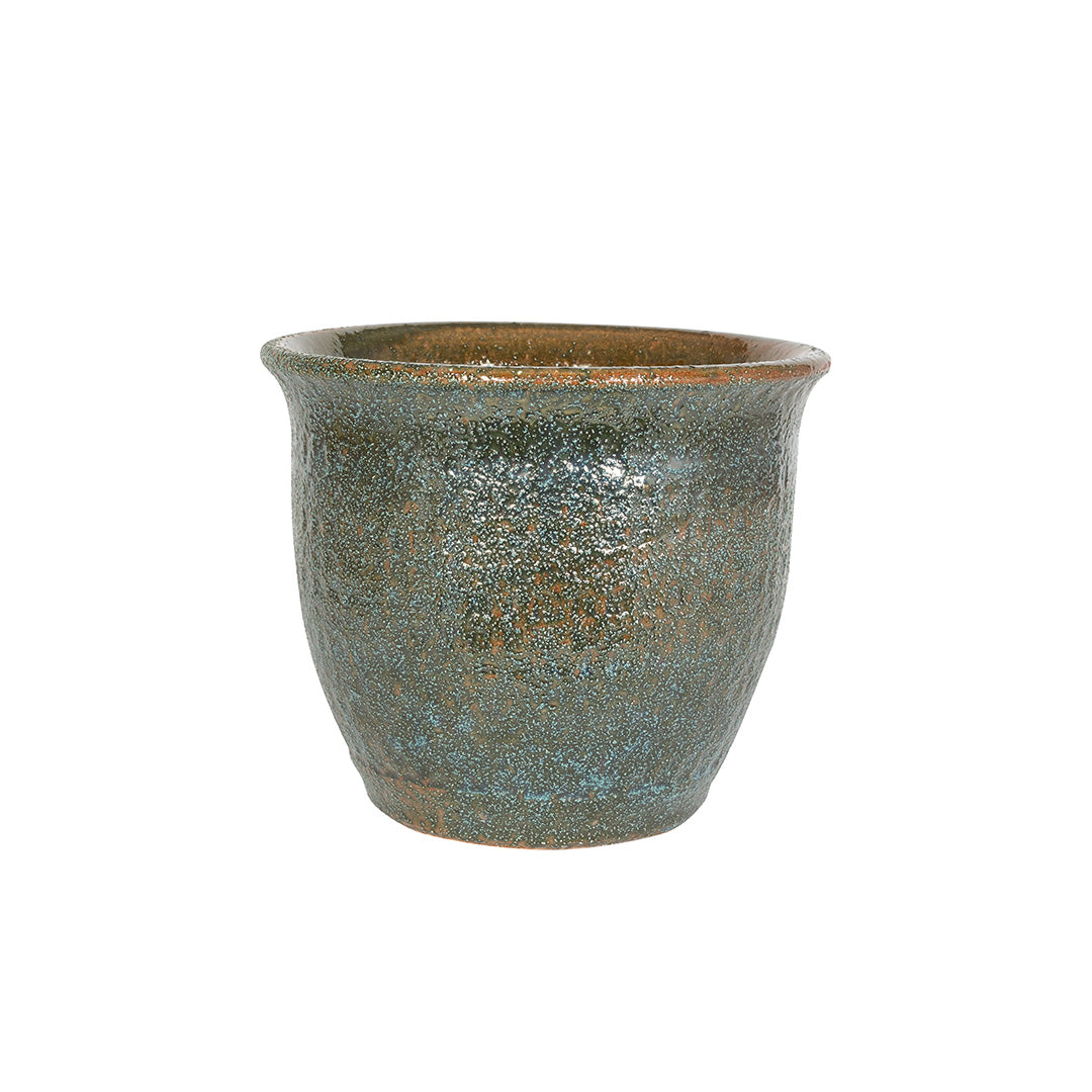 APTA 29cm Neptune Glazed Planter Pot - Green