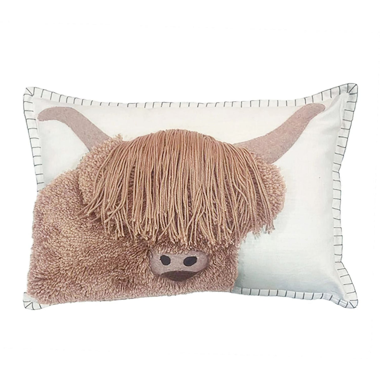 Aquarelle 60cm Aquarelle Home Archie Cow Tufted Cushion - Old Railway Line Garden Centre