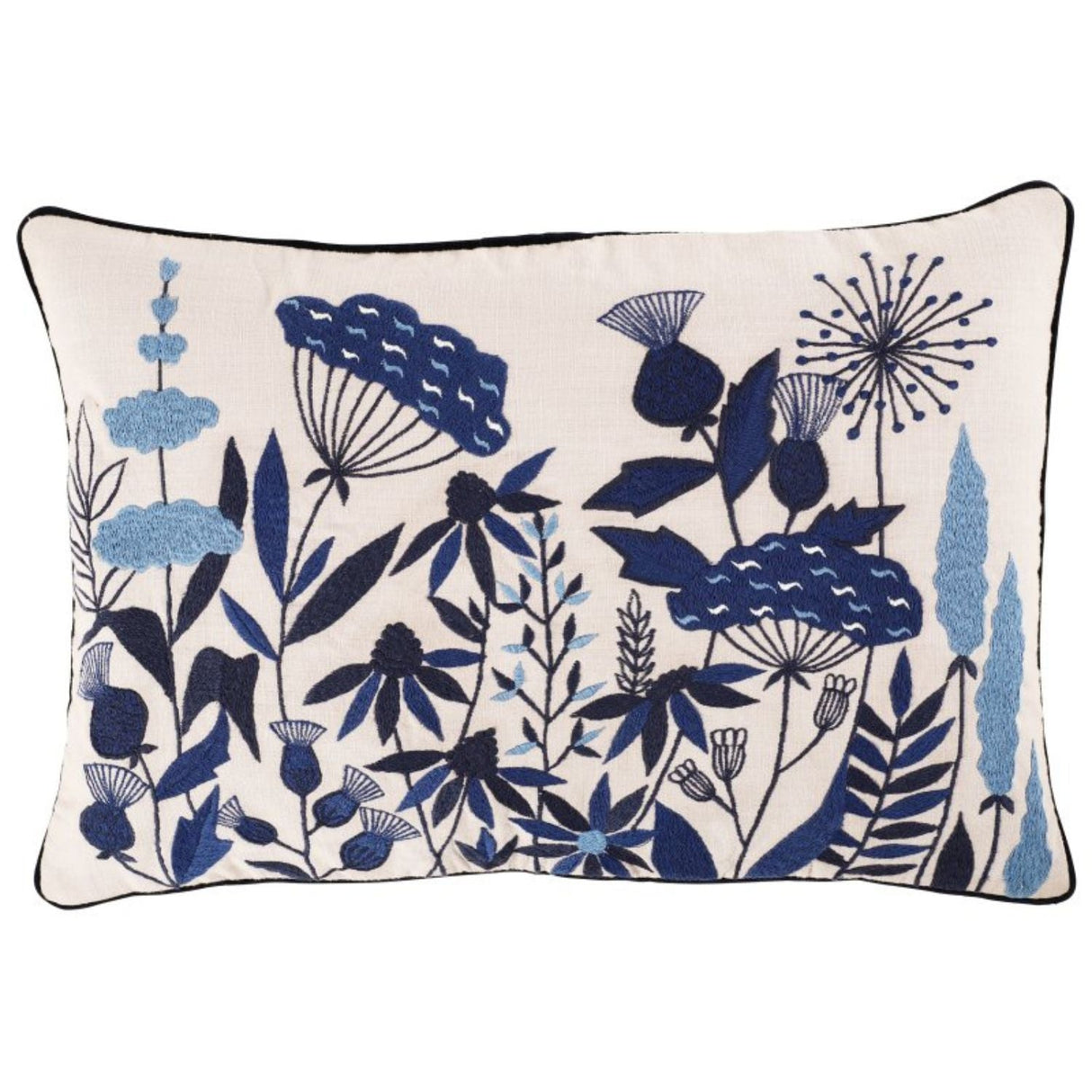Aquarelle 60cm Ezra Embroided Bluebell Cushion - Old Railway Line Garden Centre