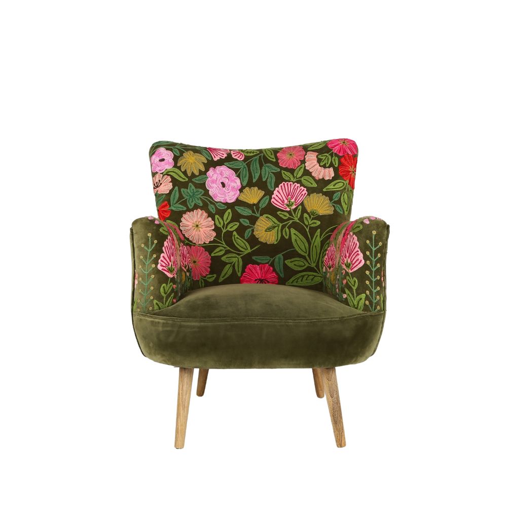 Aquarelle 83cm Amelia Chair Ensley Velvet - Moss Green