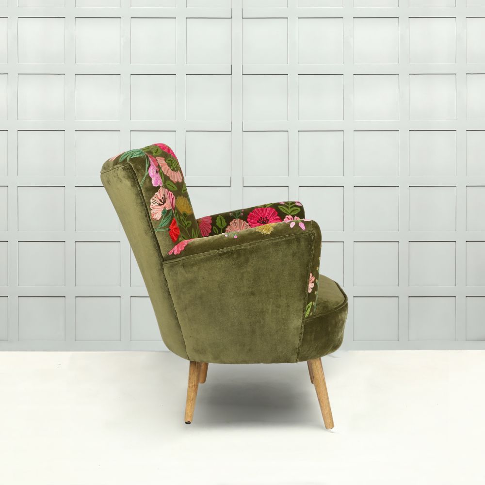 Aquarelle 83cm Amelia Chair Ensley Velvet - Moss Green