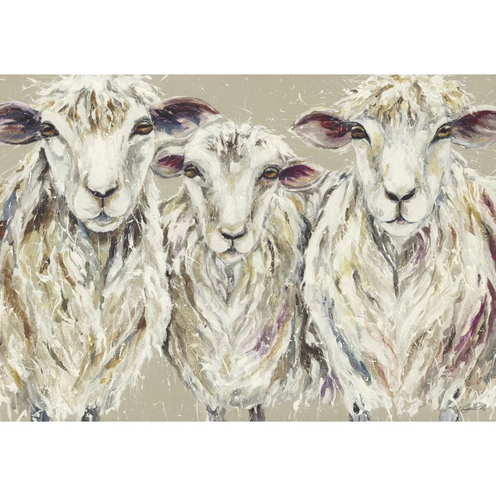 Artko 100cm Canvas Print 'Woolly Sheep Trio' Framed Print By Nicola Jane Rowles