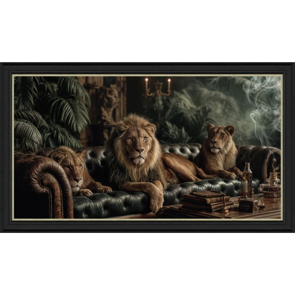 Artko 120cm Three Lions Framed Print - Old Railway Line Garden Centre
