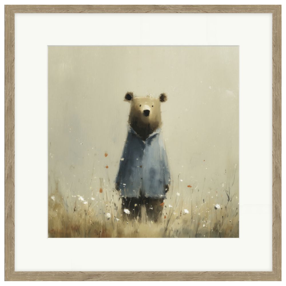 Artko 42cm Stick Leg Bear Framed Print By Lucy Hart