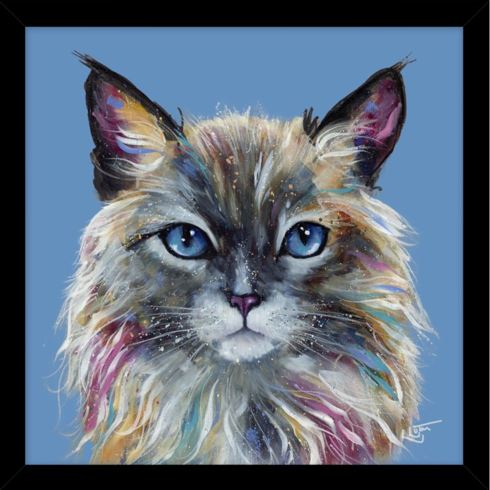 Artko 44cm Hand Finished 'Hettie The Cat' Framed Print by Louise Luton