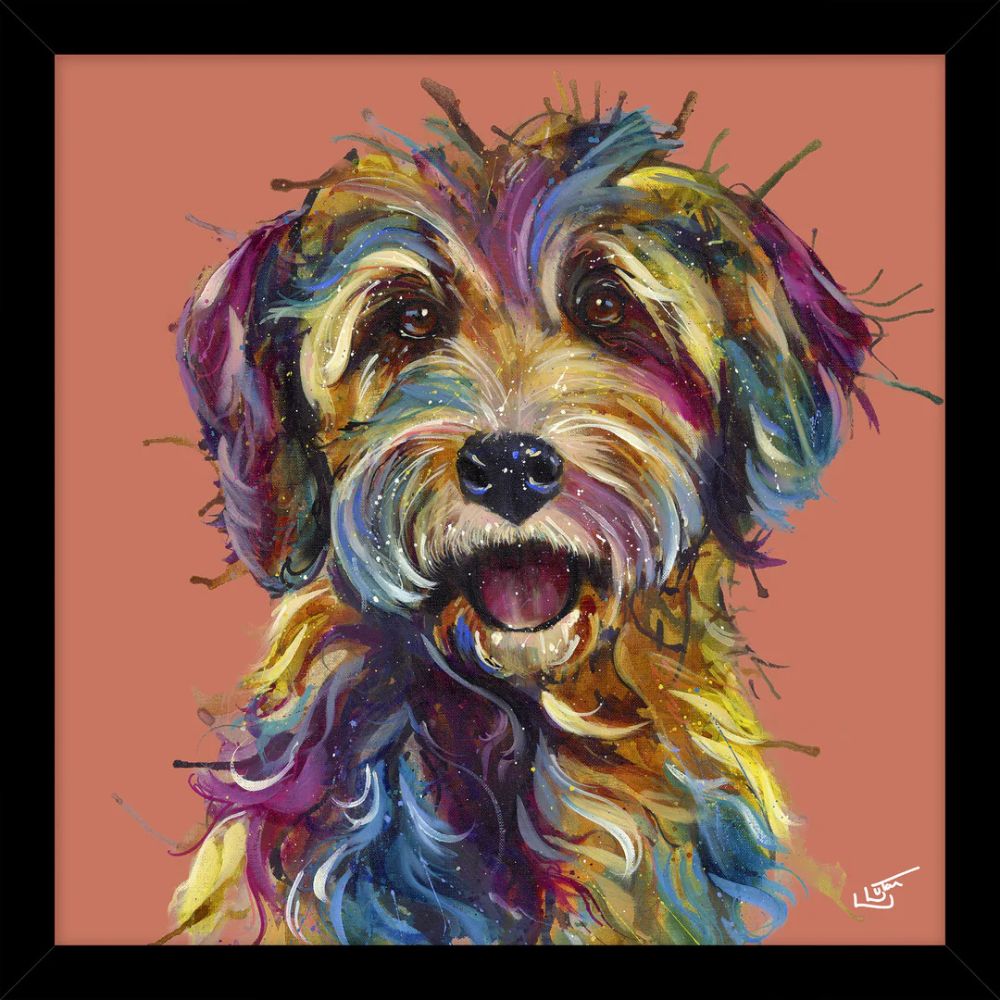Artko 44cm Hand Finished 'Luna The Dog' Framed Print by Louise Luton