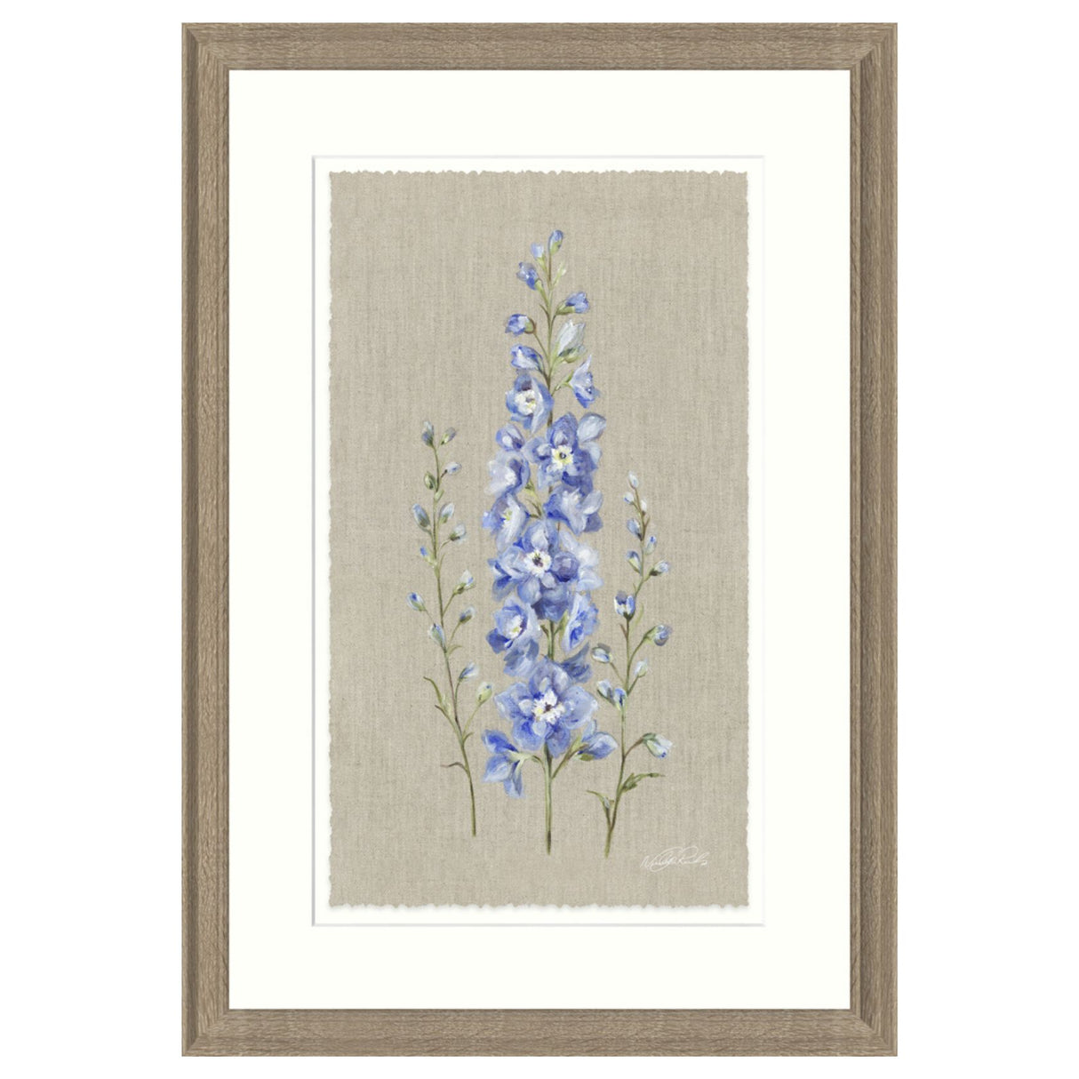 Artko 65cm 'Delphiniums' Framed Print by Nicola Jane Rowles