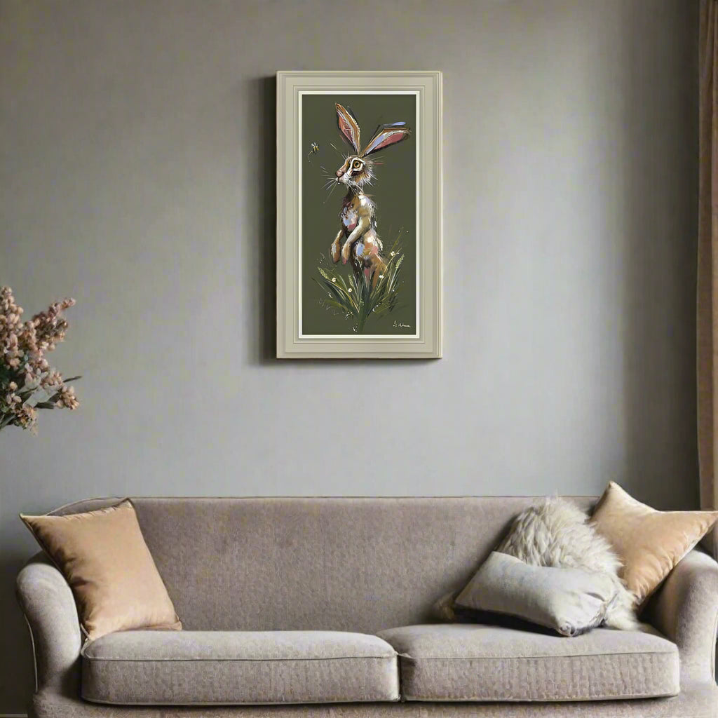 Artko 70cm Hand Finished 'Hoppity Rabbit' Framed Print by Ashley Saunders