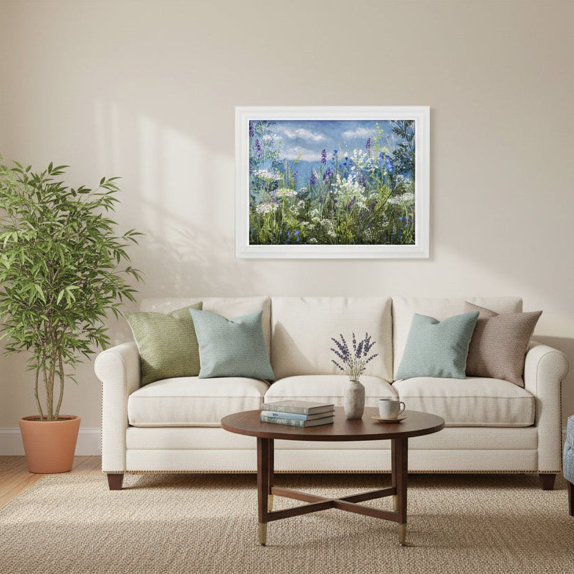 Artko 91cm Hand Finished 'Floral View' Framed Print by Charlotte Oakley