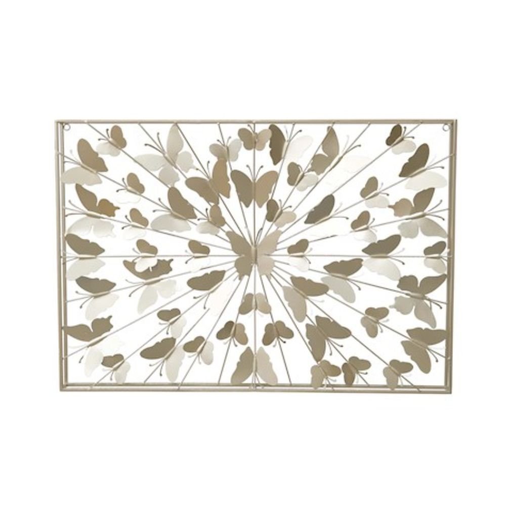 Ascalon 80cm Butterfly Burst Silver Metal Wall Art - Old Railway Line Garden Centre