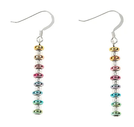 Carrie Elspeth Ombre Rainbow Haematite Gemstone Drop Earrings