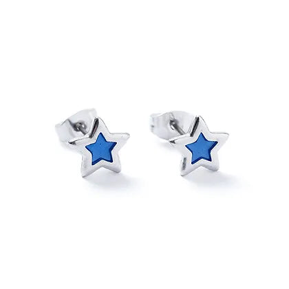 Carrie Elspeth Cobalt Blue Silver Star Earring Studs