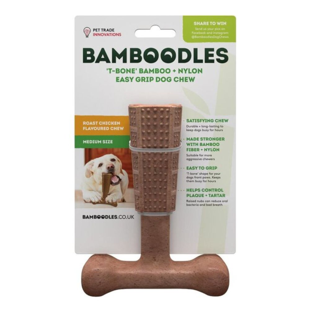 Bamboodles 6" T-Bone Dog Chew - Chicken Medium