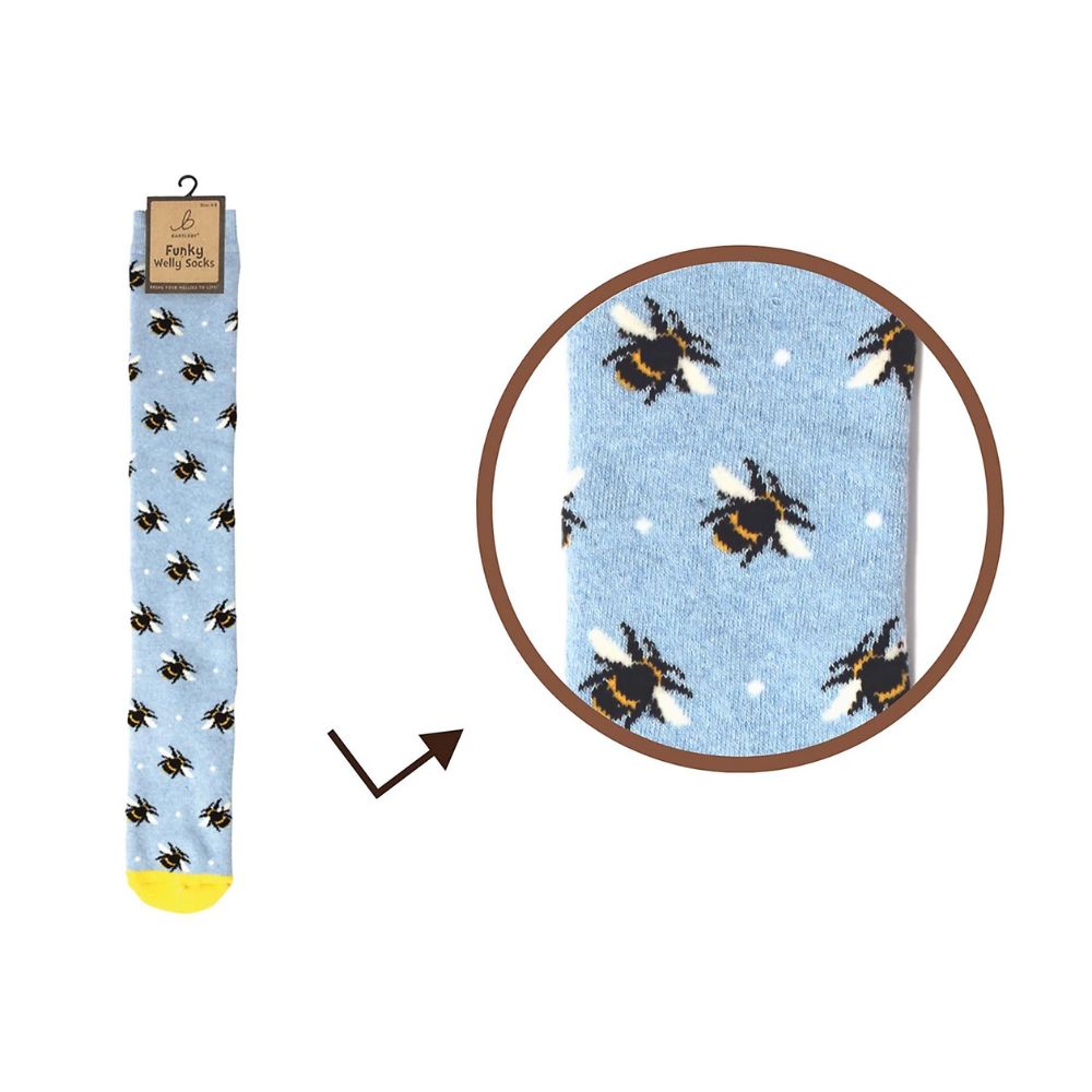 Bartleby Bumble Bees Welly Socks Size 4-8