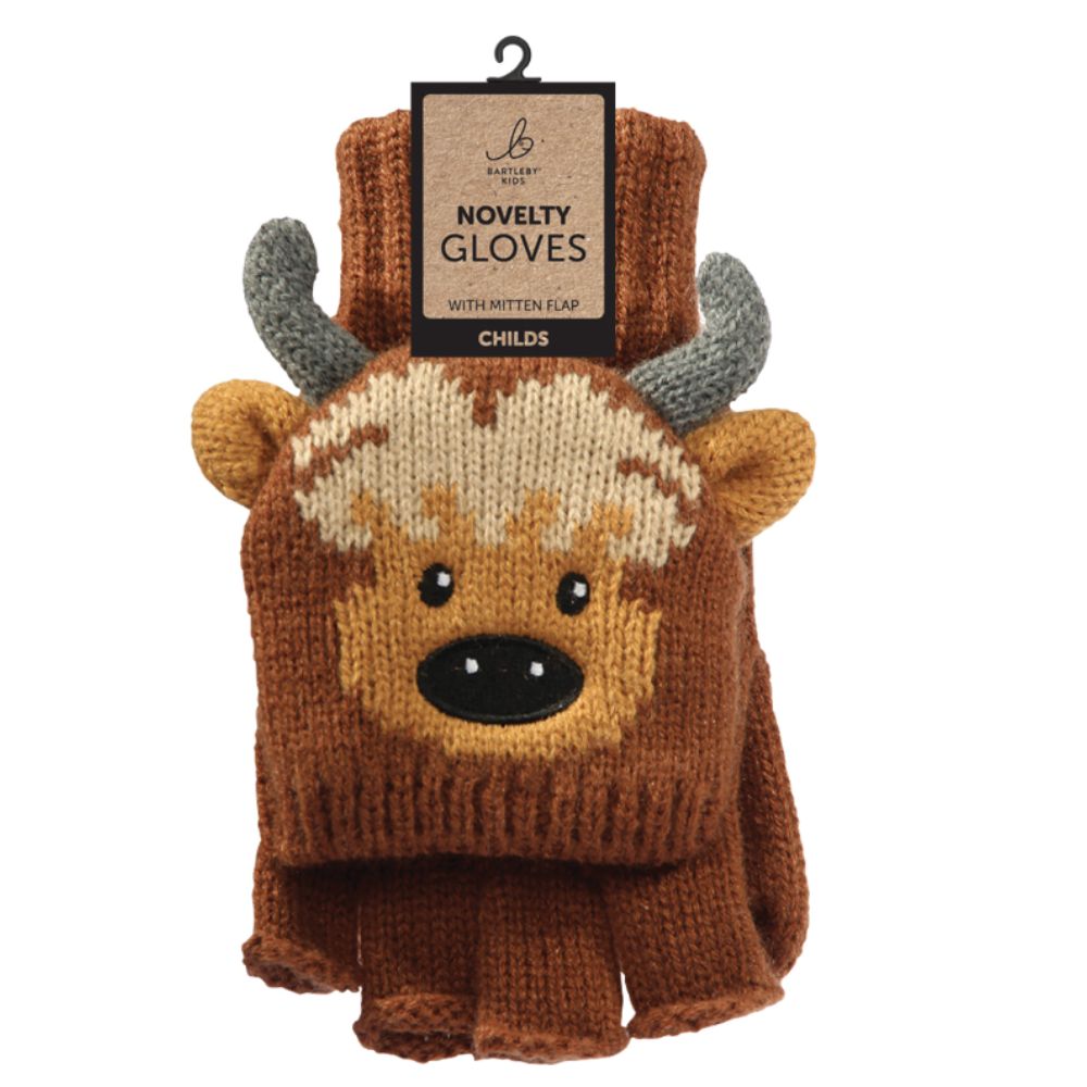 Bartleby Childrens Highland Cow Gloves
