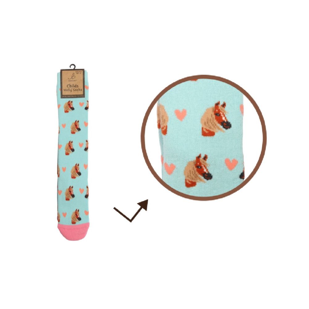 Bartleby Childrens Horse Love Welly Socks