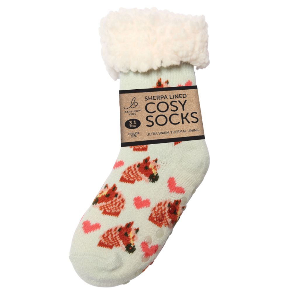 Bartleby Childs Horse Sherpa Socks