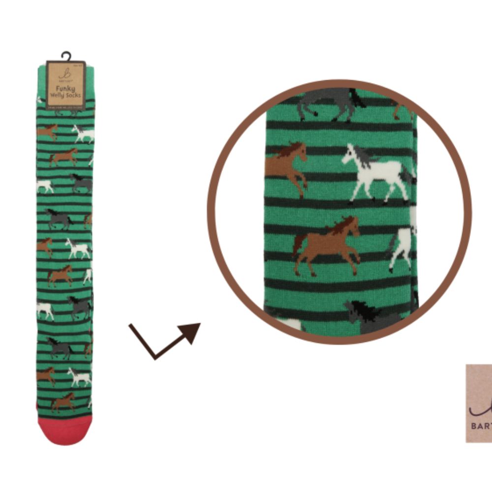 Bartleby Galloping Horses Welly Socks