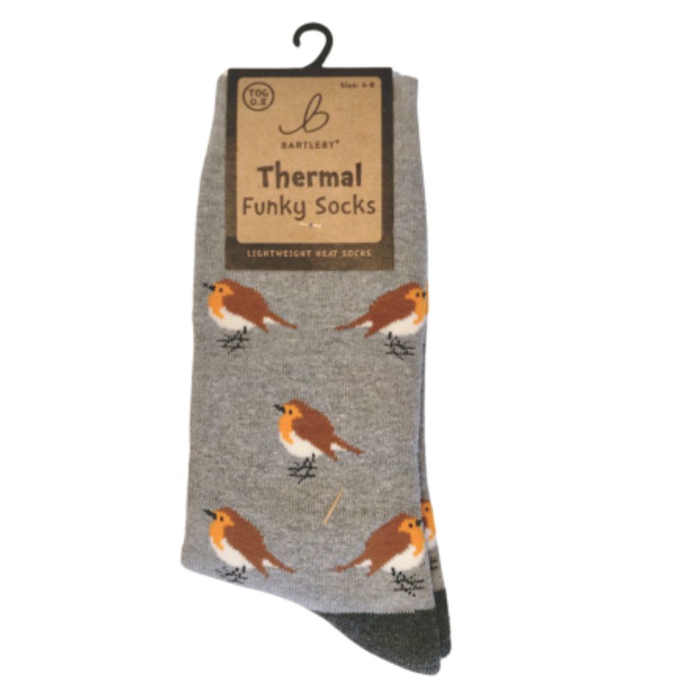 Bartleby Garden Robin Thermal Socks Size 4-8