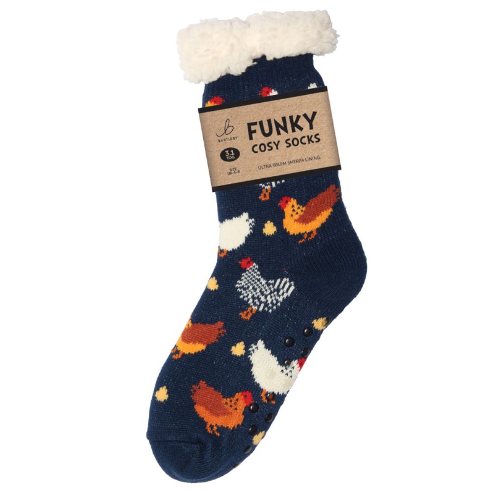 Bartleby Ladies Chickens Sherpa Socks