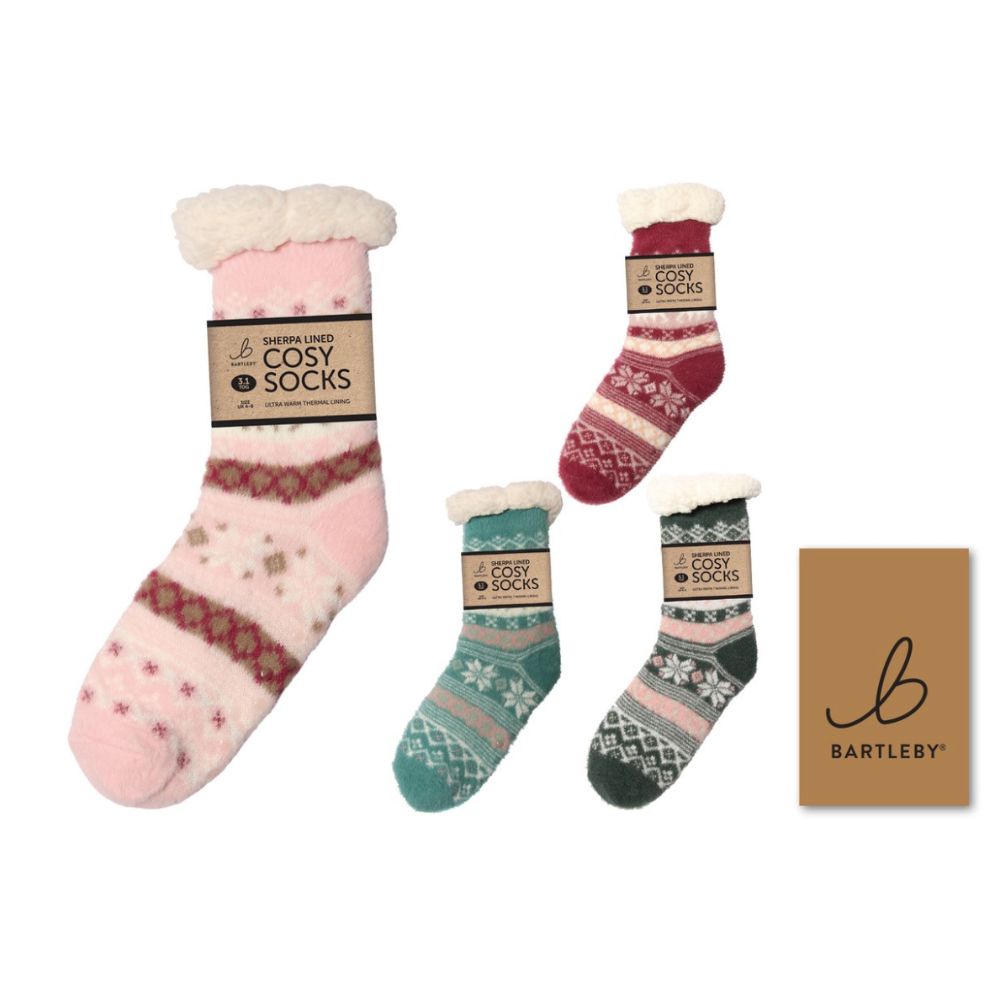Bartleby Ladies Cosy Sherpa Socks (Choice of 4)