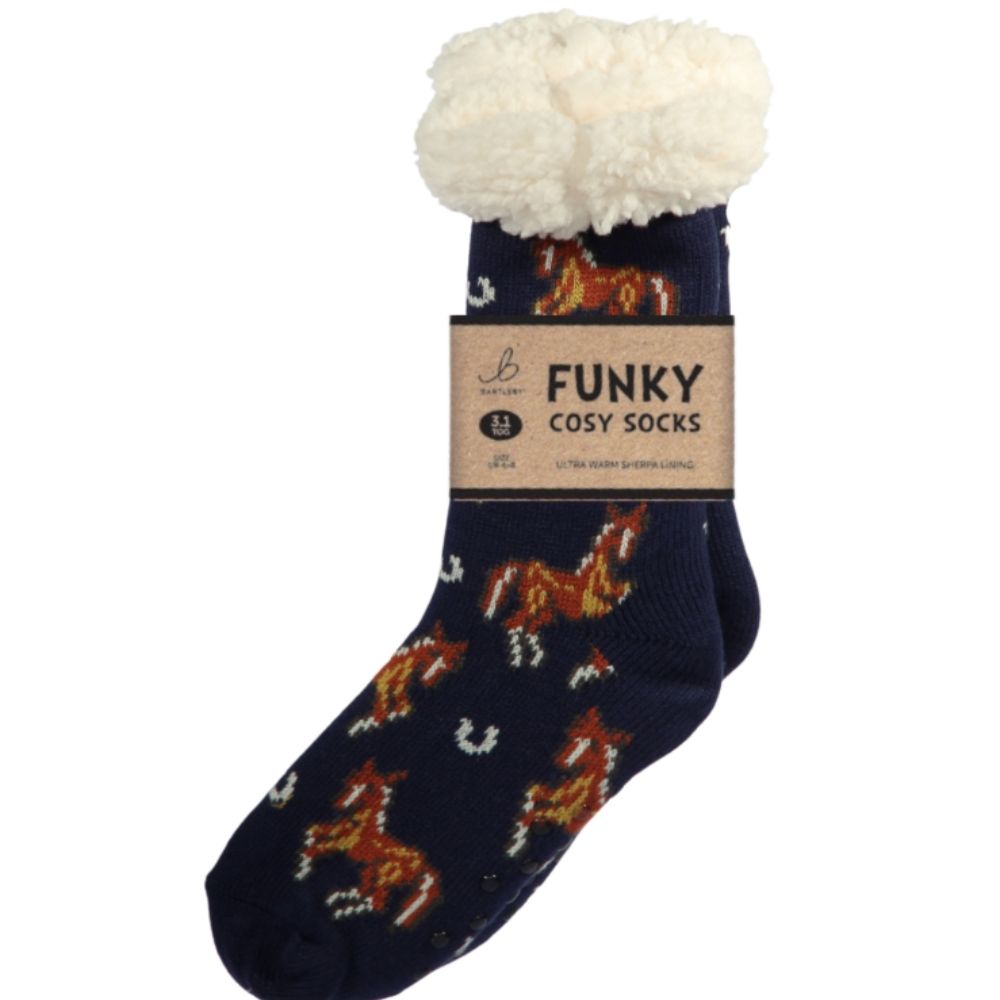 Bartleby Ladies Country Horse Sherpa Socks